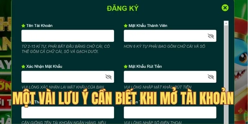 Một vài lưu ý cần biết khi mở tài khoản